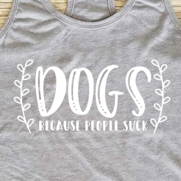 Dogs because people suck - gym shirt heather grey - Picture 2 of 3